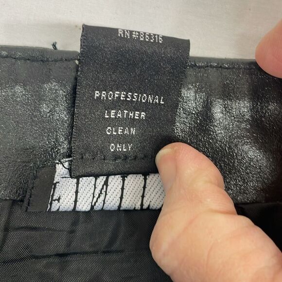 Finity 100% Genuine Leather Knee-Length Skirt, Black, size 12 A-Line Pencil - Picture 10 of 10